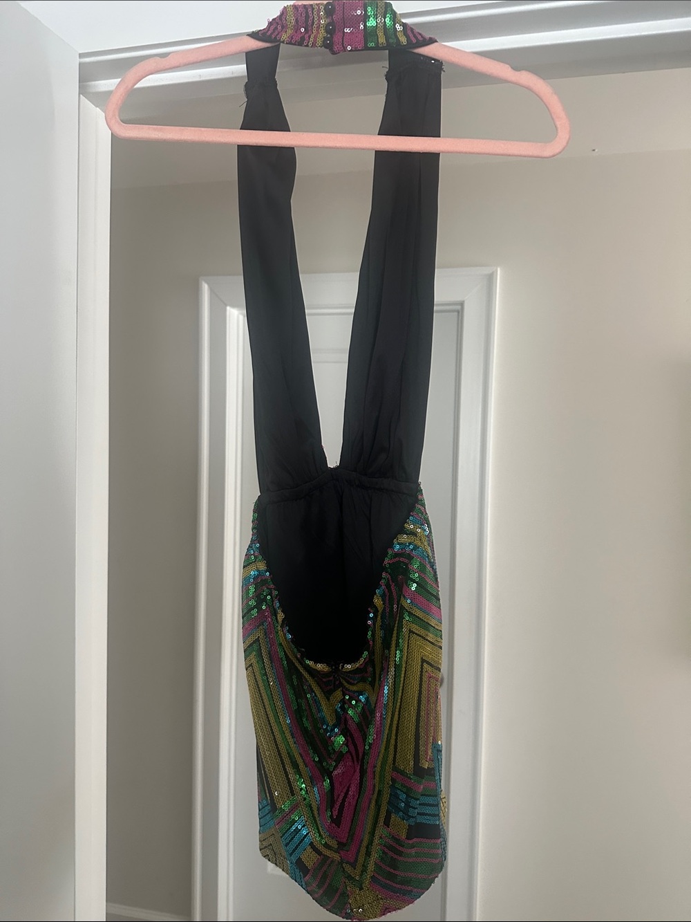 Fashion Nova Multicolor Sequin Halter Mini Dress - Picture 3 of 3